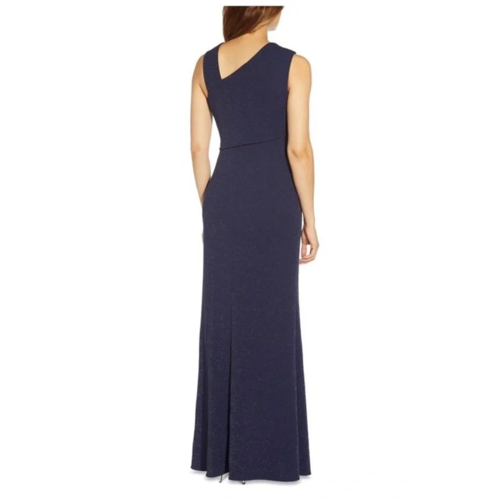 Adrianna Papell Asymmetrical-Neck Gown - 14 - Picture 2 of 5